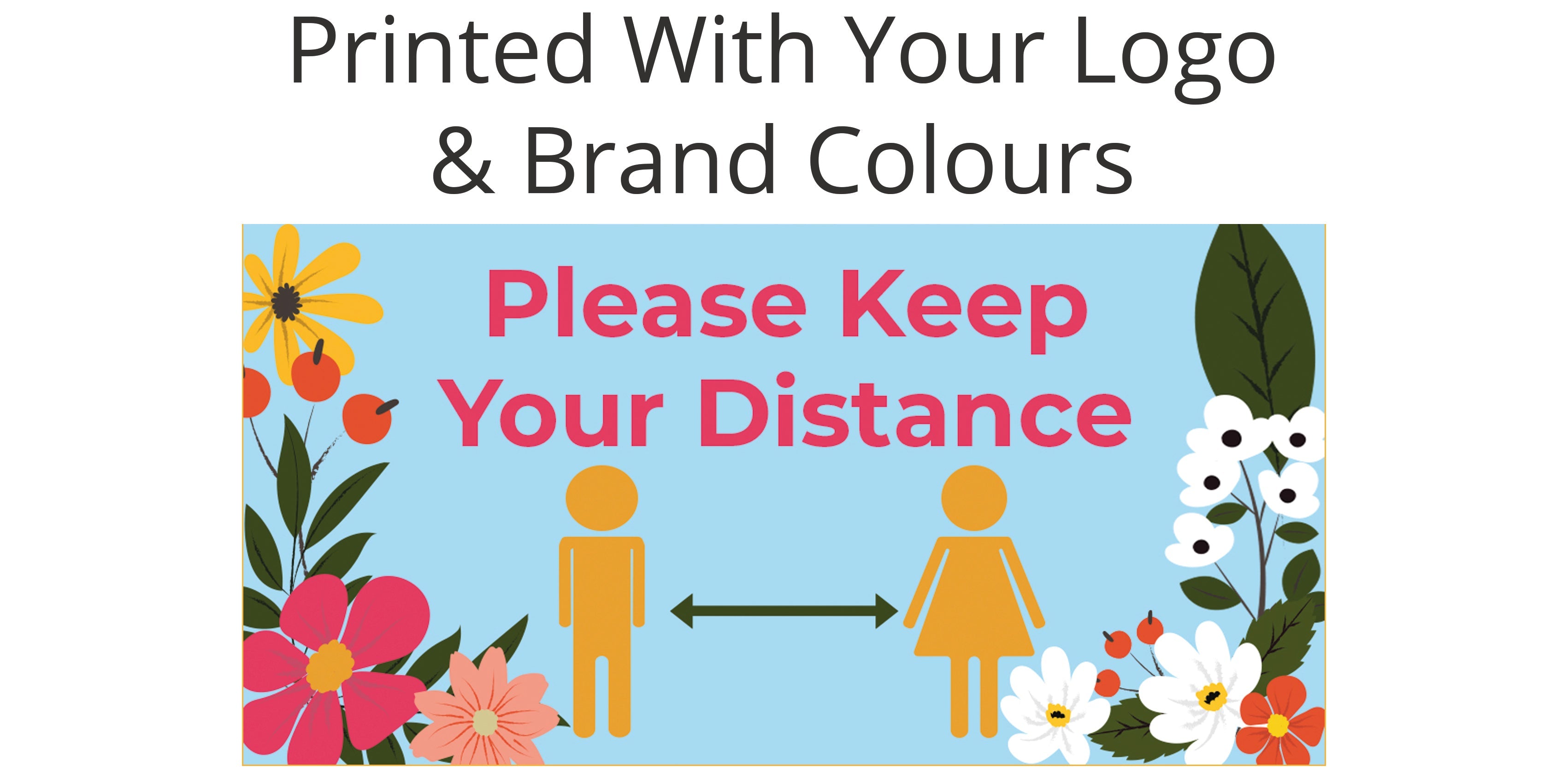Floral Keep Distance Floor Stickers